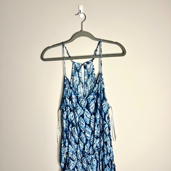 Lilly Pulitzer Blue Dusk Jumpsuit Shell High Tide Beach Vacation Resortwear XL - Picture 4 of 7